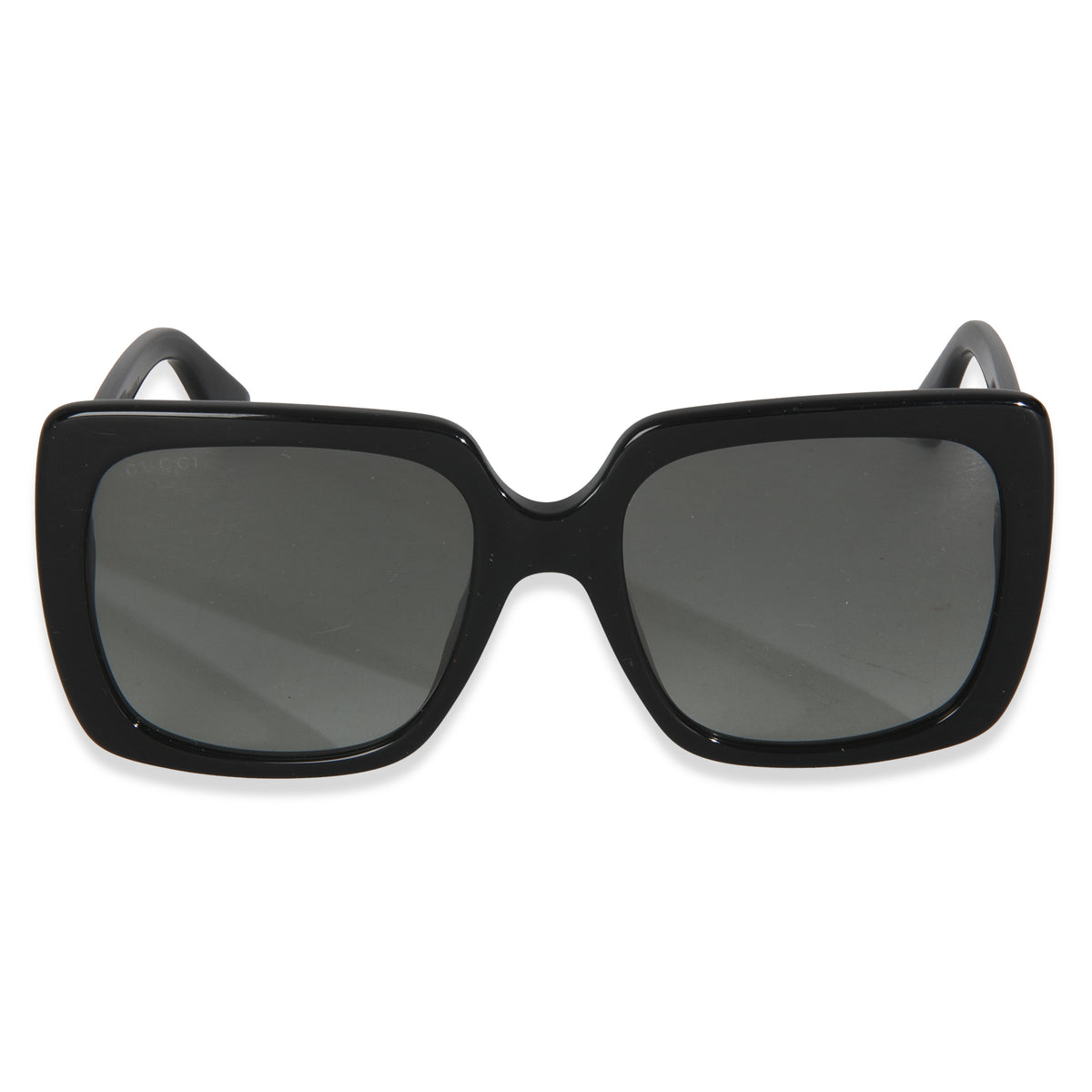 Black Acetate Crystal Logo Oversized Square Sunglasses