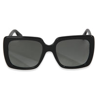 Black Acetate Crystal Logo Oversized Square Sunglasses