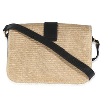 Beige Wicker Y Logo Shoulder Bag