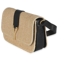 Beige Wicker Y Logo Shoulder Bag
