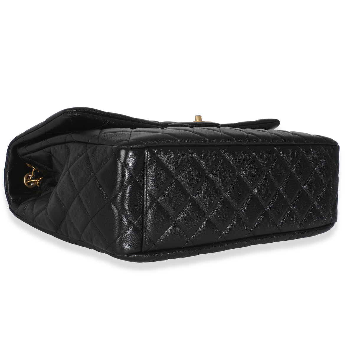 Black Quilted Calfskin Airline XXL Travel Flap Bag