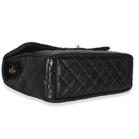 Black Quilted Calfskin Airline XXL Travel Flap Bag