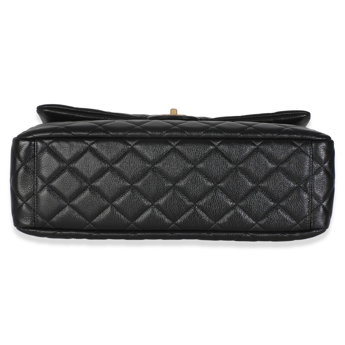 Black Quilted Calfskin Airline XXL Travel Flap Bag