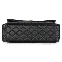 Black Quilted Calfskin Airline XXL Travel Flap Bag