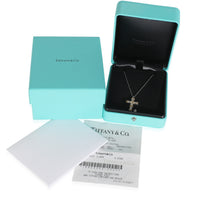 Yellow Gold & Platinum Diamond Schlumberger 16 Stone Cross Pendant