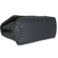 Grey Quilted Caviar Coco Top Handle Handbag