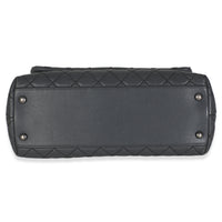 Grey Quilted Caviar Coco Top Handle Handbag