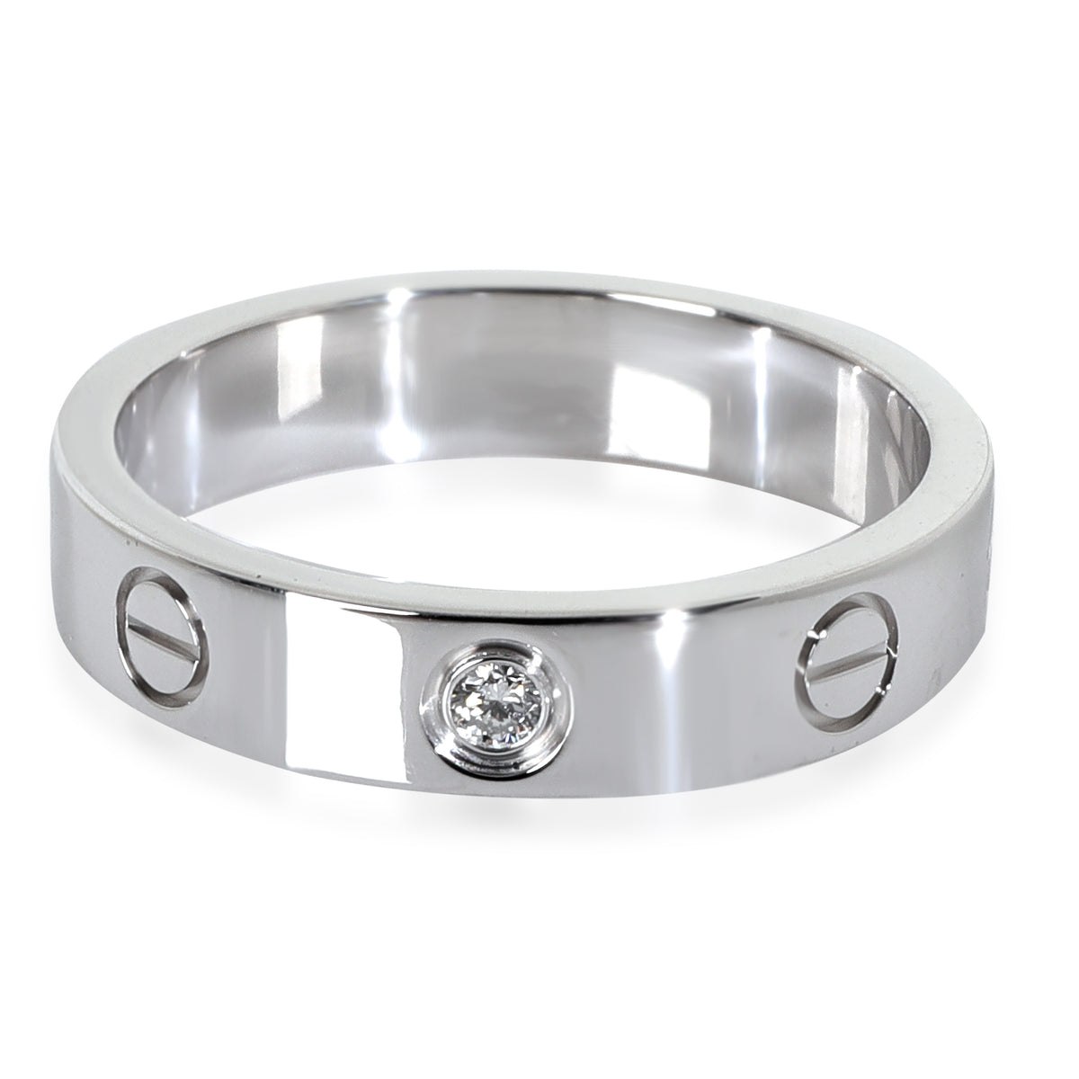White Gold Diamond Small Model Love Ring