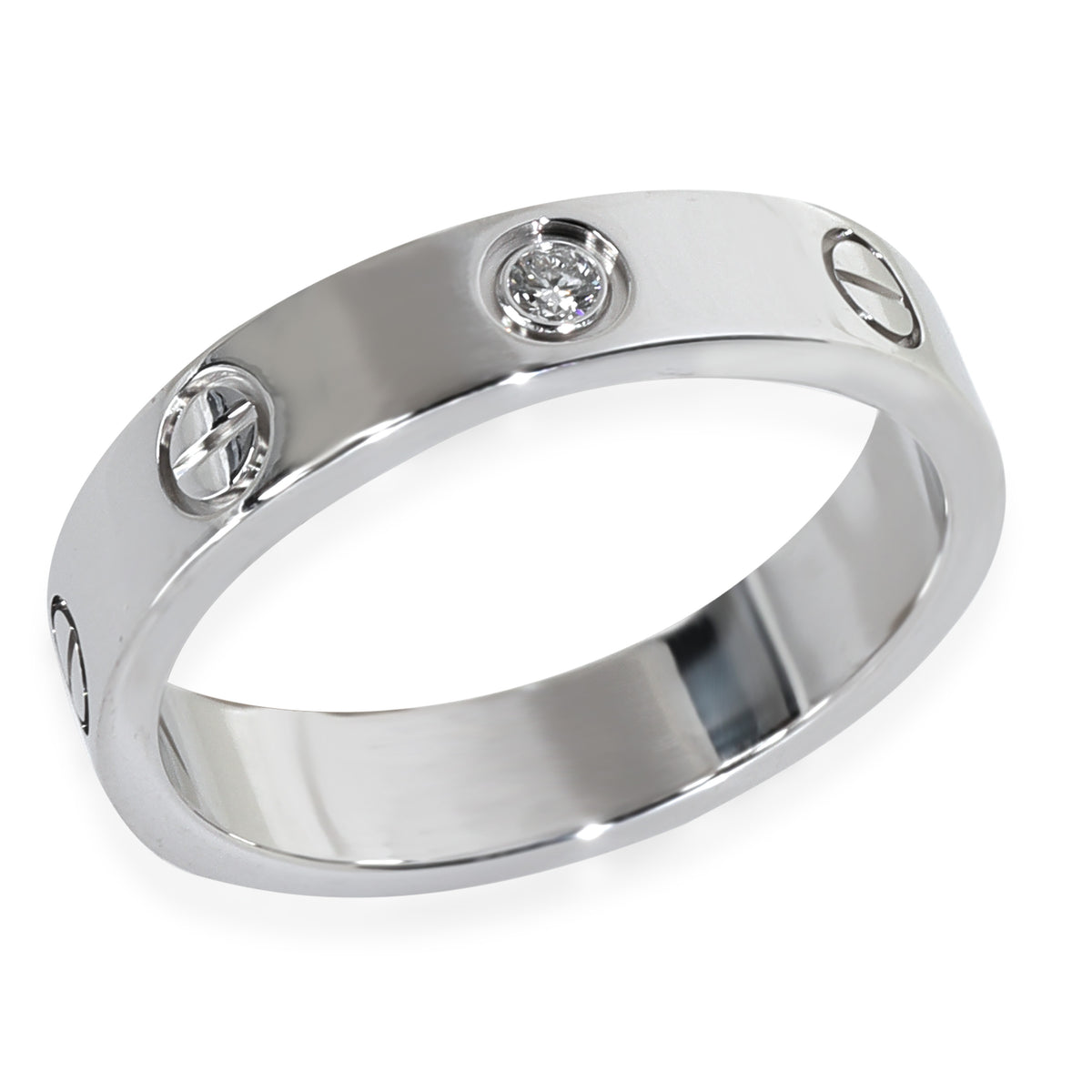 White Gold Diamond Small Model Love Ring