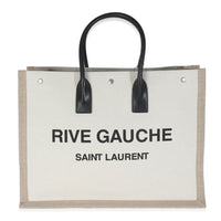 Beige Linen Rive Gauche Tote