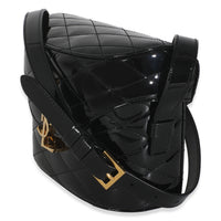 Black Patent Matelasse Monogram June Box Bag