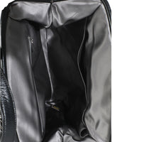 Black Tweed Quilted Calfskin Portobello Frame Tote