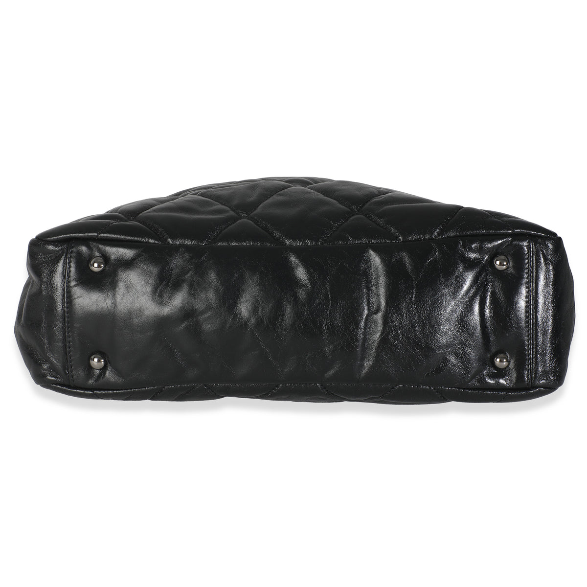 Black Tweed Quilted Calfskin Portobello Frame Tote