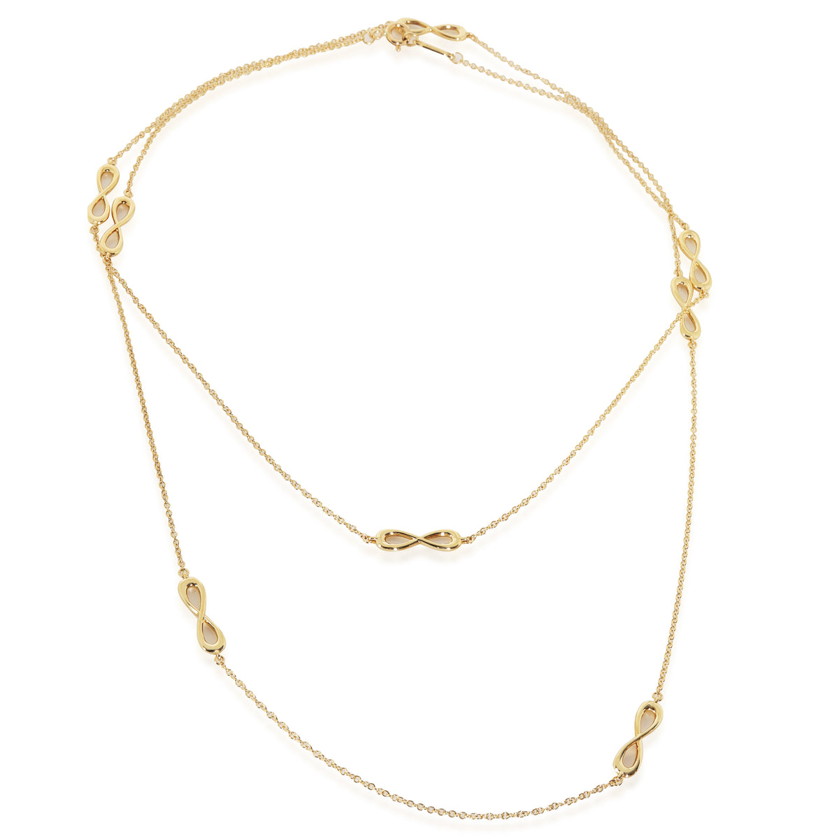 Yellow Gold  Infinity Station Necklace