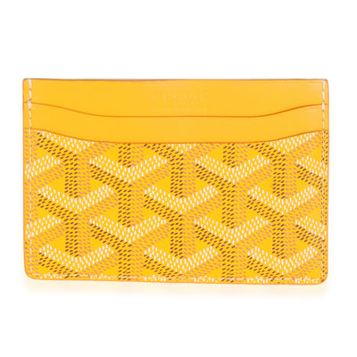 Yellow Goyardine Canvas Saint Sulpice Card Wallet