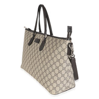 Beige GG Supreme Monogram Medium Zippered Tote