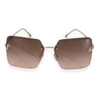 Gold Metal Fendi First Rimless Sunglasses