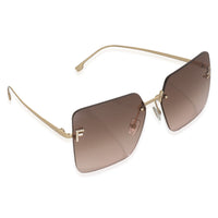 Gold Metal Fendi First Rimless Sunglasses