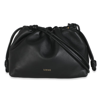 Black Mellow Nappa Donut Chain Medium Flamenco Purse