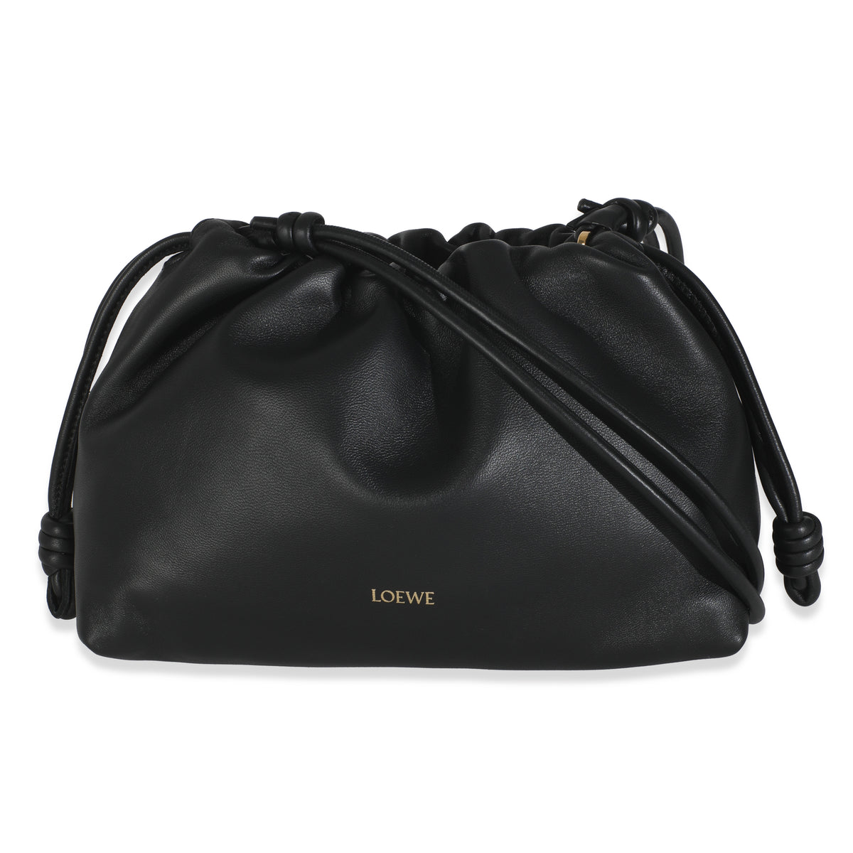 Black Mellow Nappa Donut Chain Medium Flamenco Purse