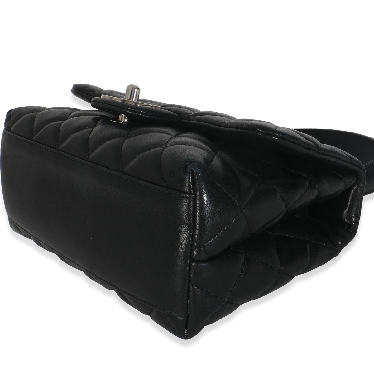 Vintage Black Quilted Lambskin Small Kelly Flap Bag