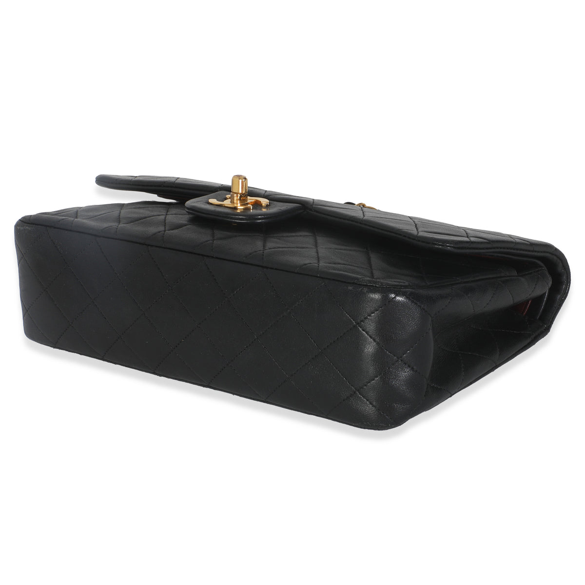 Vintage 24K Black Quilted Lambskin Medium Classic Double Flap Bag