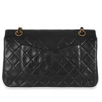 Vintage 24K Black Quilted Lambskin Medium Classic Double Flap Bag