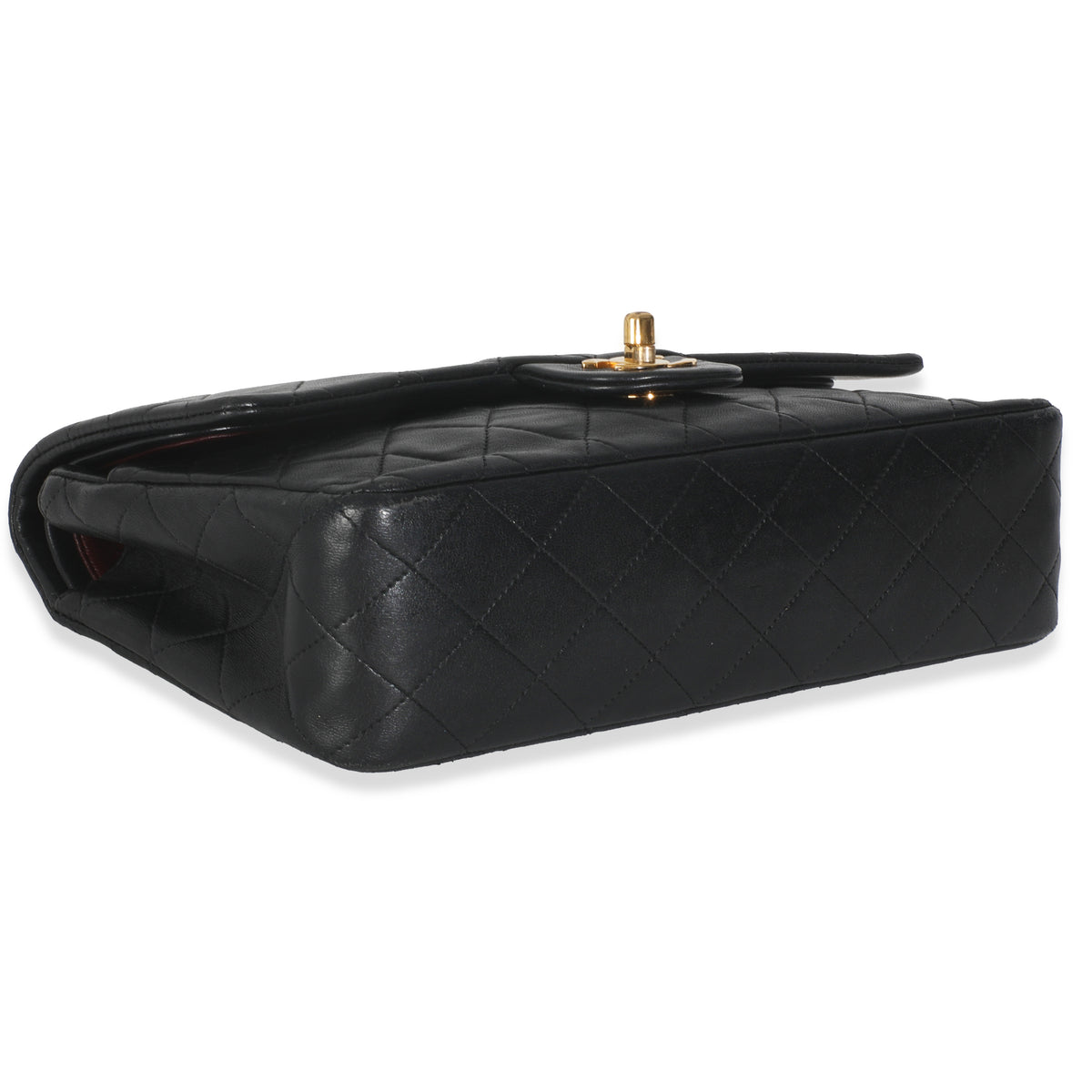 Vintage 24K Black Quilted Lambskin Medium Classic Double Flap Bag