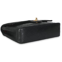Vintage 24K Black Quilted Lambskin Medium Classic Double Flap Bag