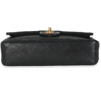 Vintage 24K Black Quilted Lambskin Medium Classic Double Flap Bag