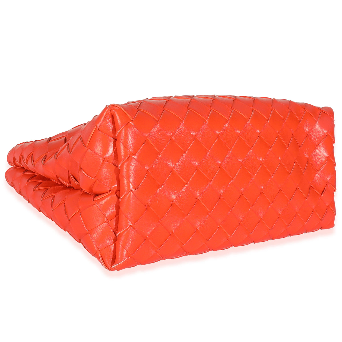 Bottega Veneta Orange Nappa Intrecciato Small Andiamo With Chain Handbag box