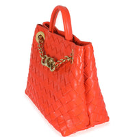 Bottega Veneta Orange Nappa Intrecciato Small Andiamo With Chain Handbag sv