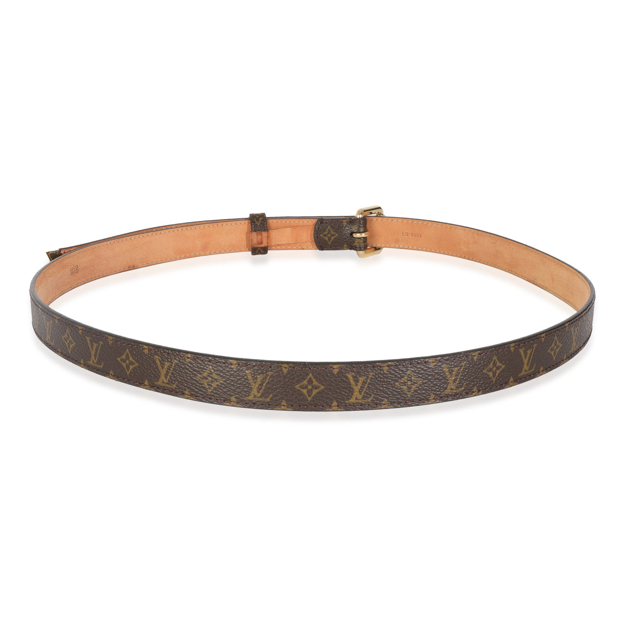 Monogram Canvas Gold Buckle Belt 90/36