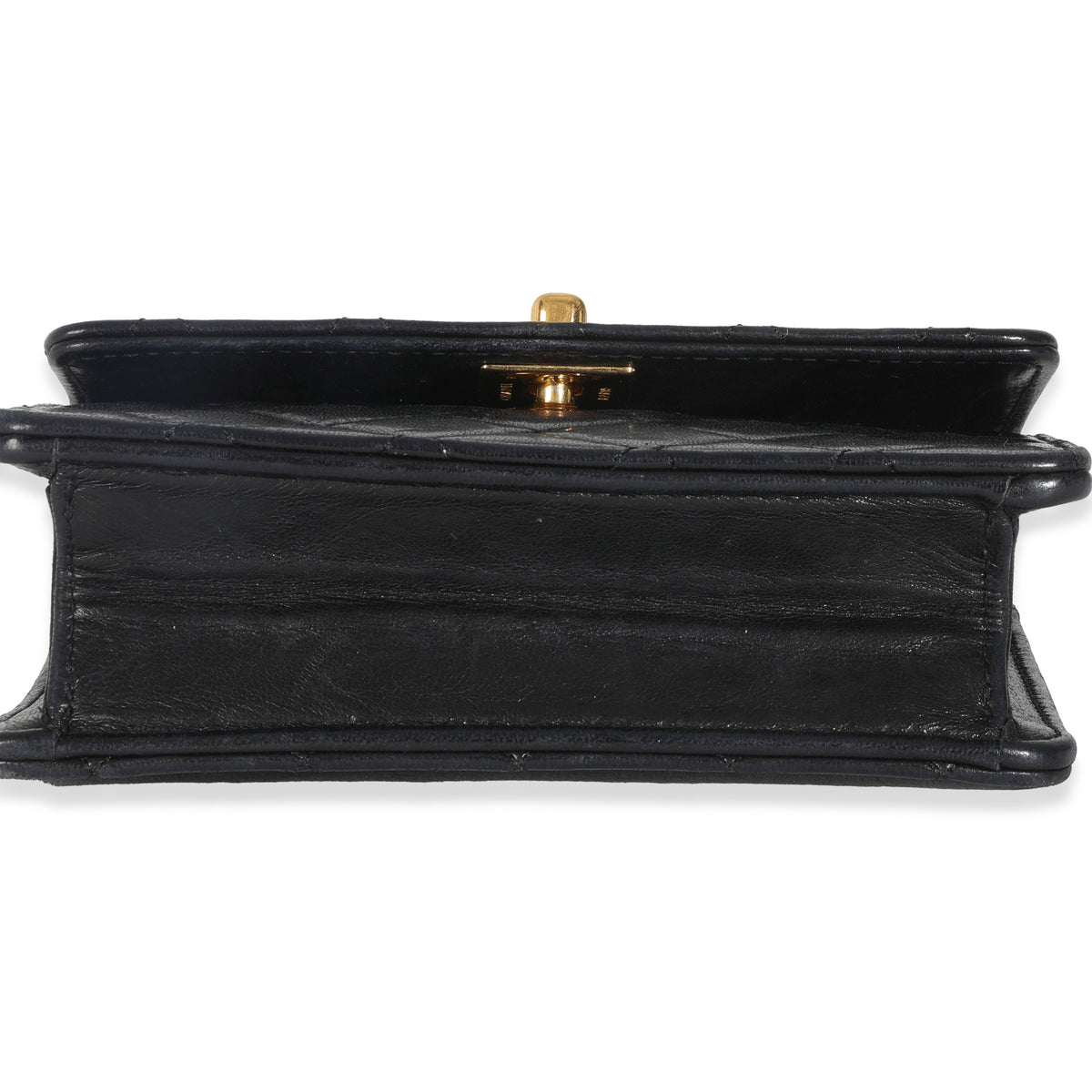 Vintage 24K Black Quilted Lambskin Extra Mini Flap Bag