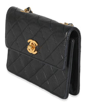 Vintage 24K Black Quilted Lambskin Extra Mini Flap Bag