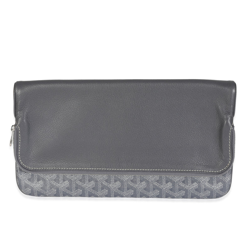 Goyard Grey ine Canvas Sainte Marie Soft Clutch Handbag fv