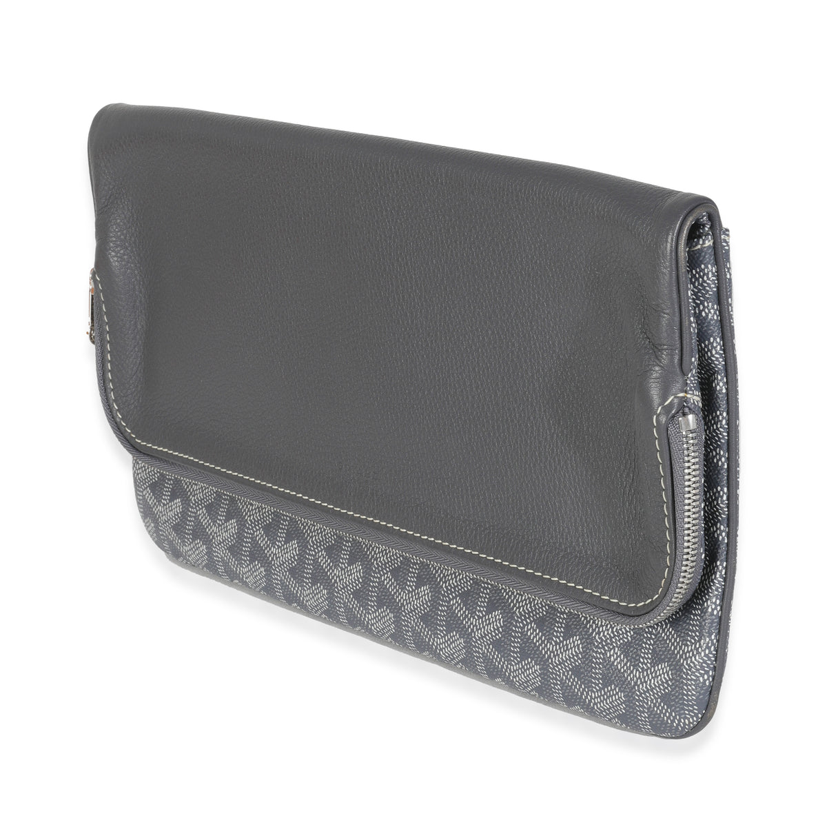 Goyard Grey ine Canvas Sainte Marie Soft Clutch Handbag sv