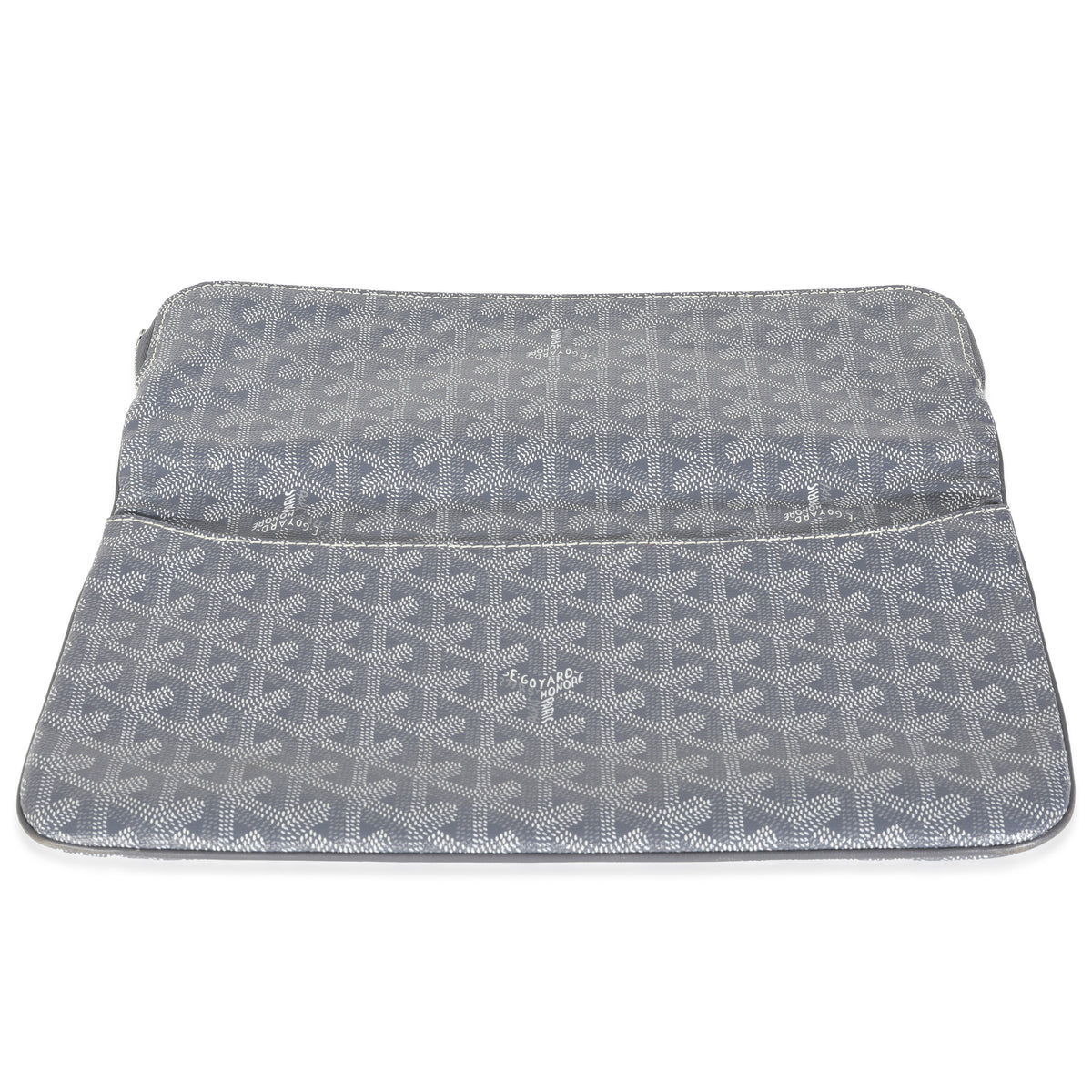 Grey Goyardine Canvas Sainte Marie Soft Clutch