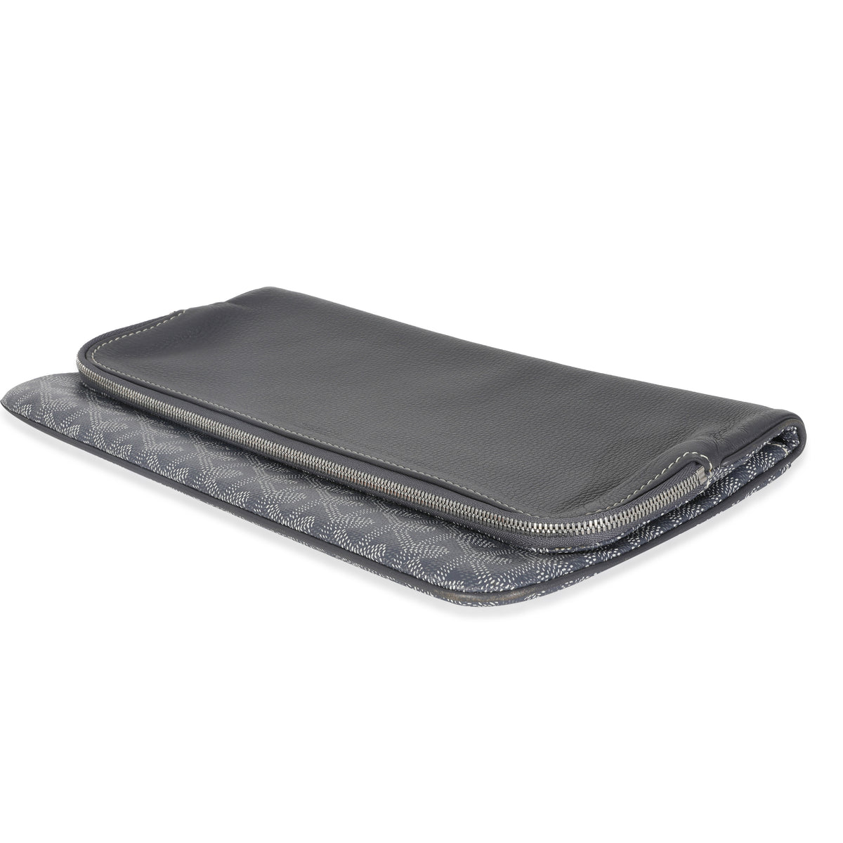 Grey Goyardine Canvas Sainte Marie Soft Clutch