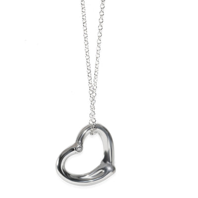 Sterling Silver Diamond Open Heart Pendant