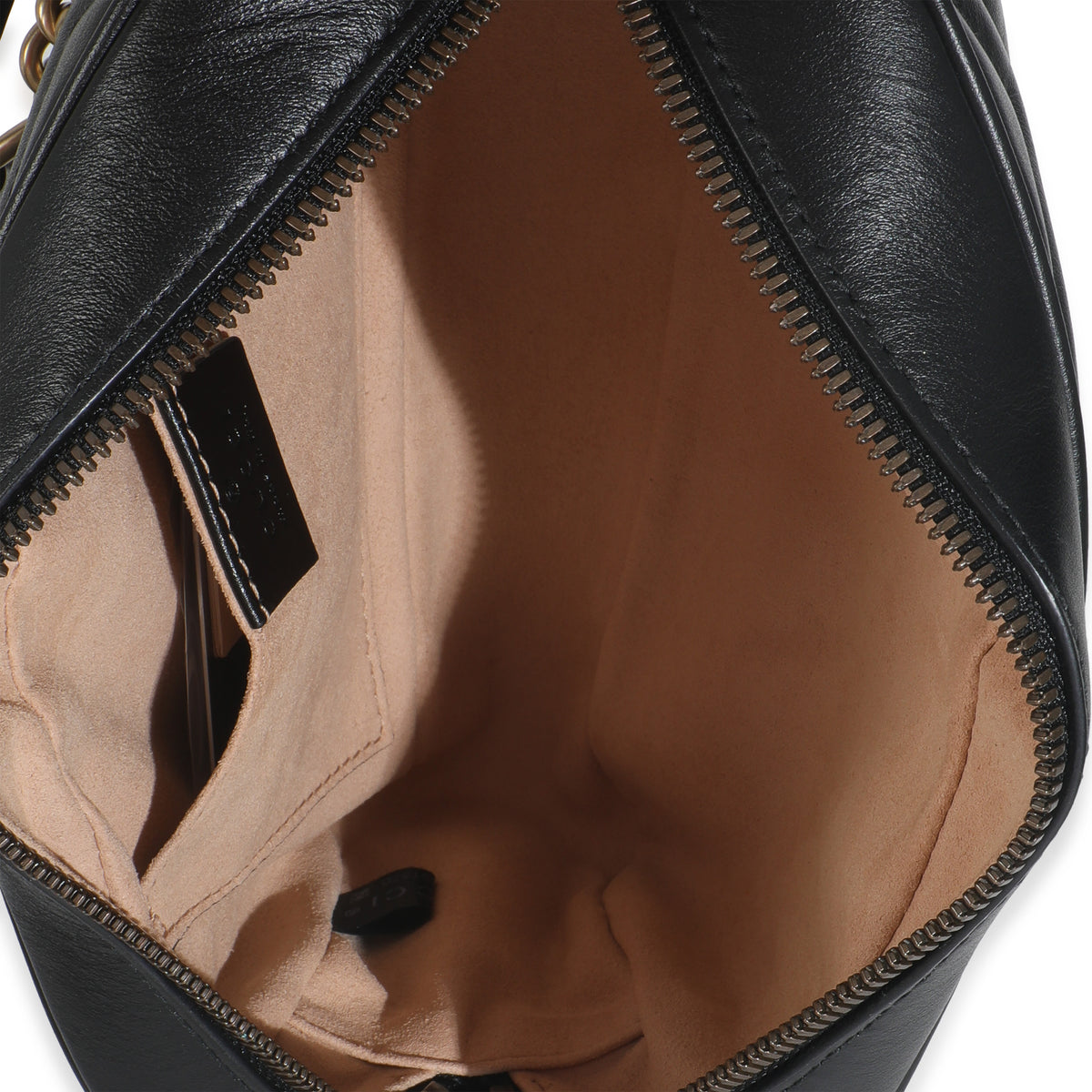 Black Matelasse Calfskin GG Marmont Camera Bag