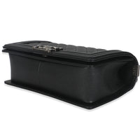 Black Quilted Caviar Medium Boy Handbag