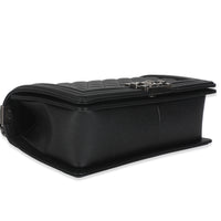 Black Quilted Caviar Medium Boy Handbag