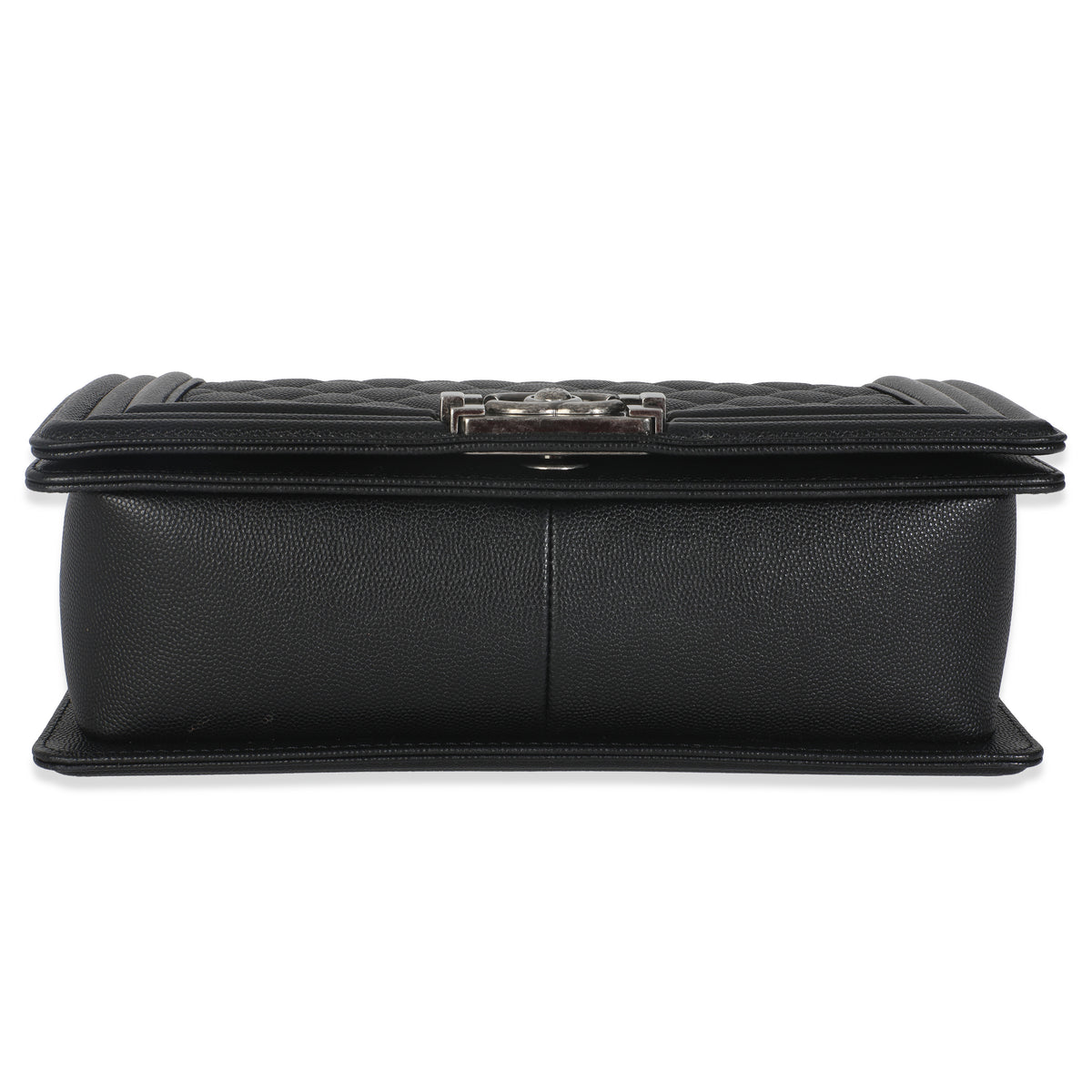 Black Quilted Caviar Medium Boy Handbag