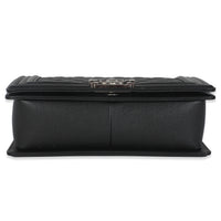 Black Quilted Caviar Medium Boy Handbag