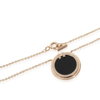 Rose Gold Onyx and Diamond Tiffany T Circle Pendant