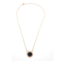Rose Gold Onyx and Diamond Tiffany T Circle Pendant