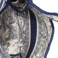 Blue Canvas Embroidered Toile De Jouy Mini Book Tote