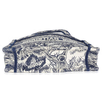 Blue Canvas Embroidered Toile De Jouy Mini Book Tote