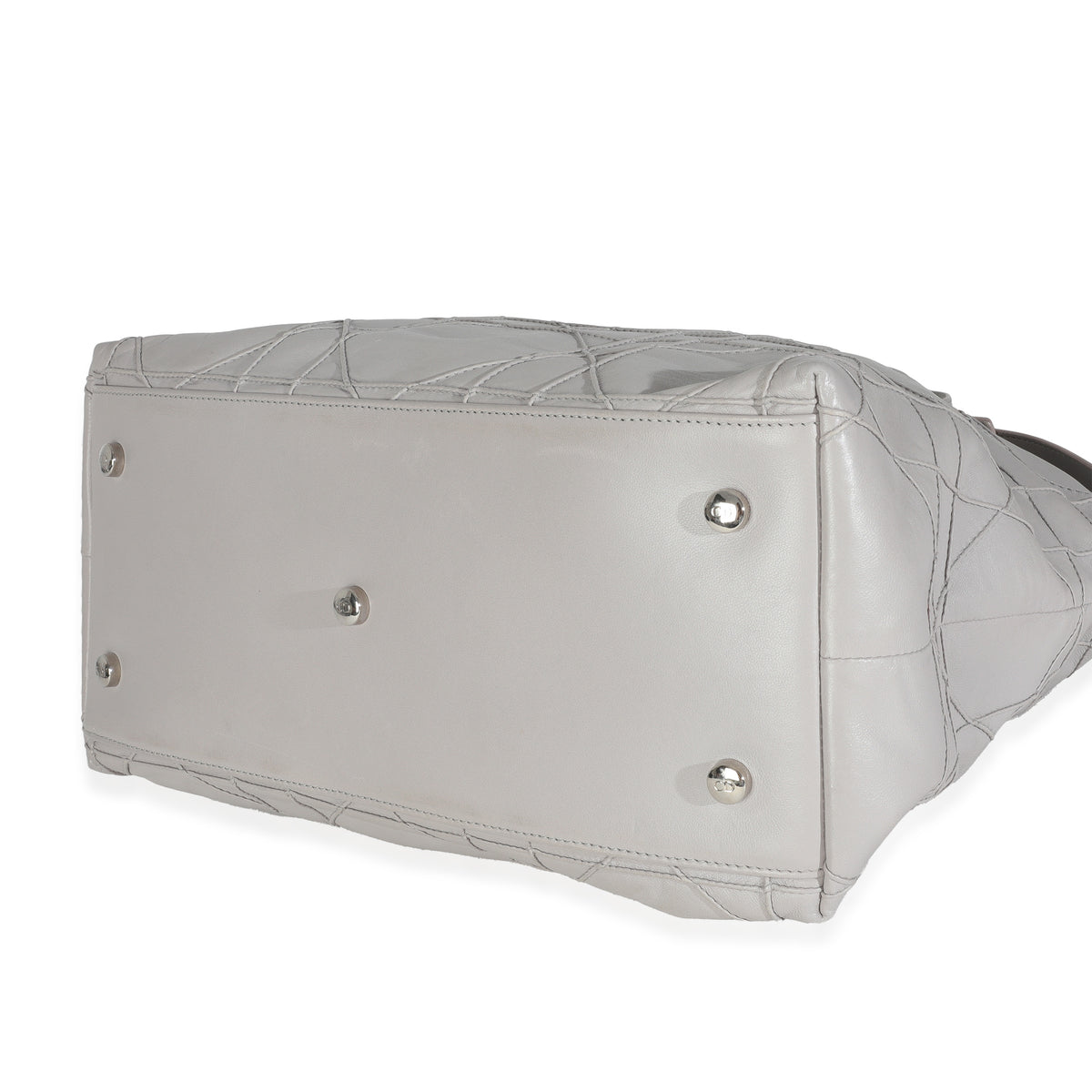 Grey Lambskin Cannage Granville Tote